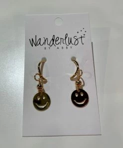 Wanderlust By Abby NEW Smiley Hoops