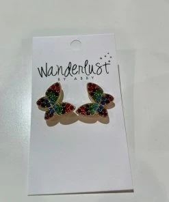 Wanderlust By Abby NEW Rainbow Butterfly Earrings