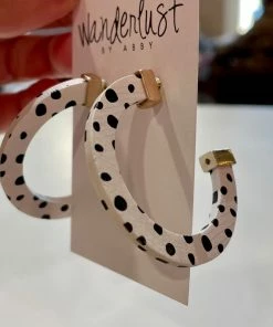 Wanderlust By Abby Black And White Spotted Hoops NEW