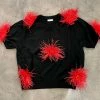 Queen Of Sparkles Black & Red Short Sleeve Sweater