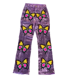 Queen Of Sparkles NEW QOS Sequin Butterfly Pants