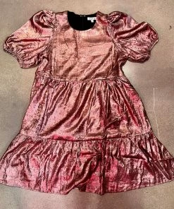 Wanderlust By Abby Metallic Pink Dress NEW