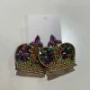 Wanderlust By Abby NEW Mardi Gras Crown Earrings