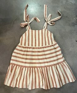 Wanderlust By Abby NEW Striped Shift Dress With Tie Sleeves