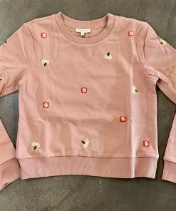 Wanderlust By Abby Floral Embroidered Sweatshirts