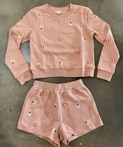 Wanderlust By Abby Floral Embroidered Sweatshirts