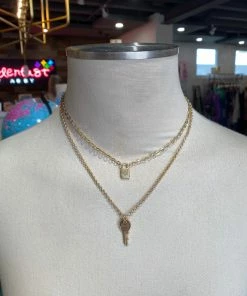 Wanderlust By Abby NEW Lock And Key Chain Necklace