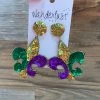 Wanderlust By Abby Mardi Gras Fleur De Lis Earrings