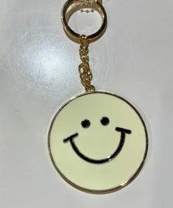 Wanderlust By Abby Two Tone Smiley Face Keychain