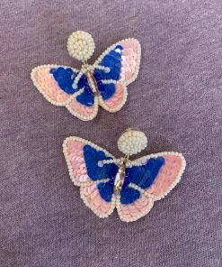 Wanderlust By Abby NEW Pink & Blue Butterfly Earrings