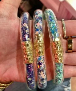 Wanderlust By Abby Glitter Star Key Ring Bracelets NEW