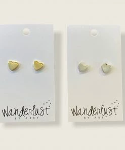 Wanderlust By Abby NEW Simple Heart Studs