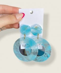 Wanderlust By Abby Marble Acrylic Earrings NEW