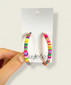 Wanderlust By Abby Rainbow Hoop Earrings NEW