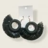 Wanderlust By Abby XL Black Tassel Hoops NEW