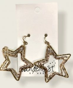 Wanderlust By Abby NEW Gold And Silver Star Earrings