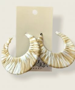 Wanderlust By Abby White And Beige Hoop