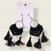 Wanderlust By Abby Black Tassel Earrings NEW