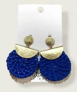 Wanderlust By Abby NEW Royal Blue Woven Earrings