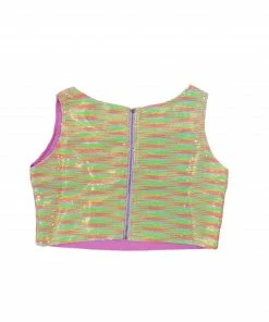 Queen Of Sparkles NEW QOS Neon Sequin Stripe Top