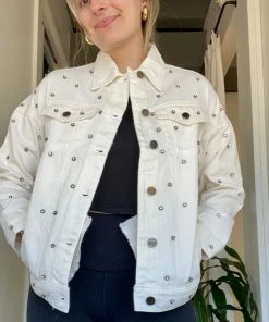 Wanderlust By Abby Studded Denim Jacket NEW