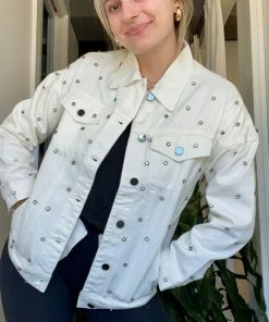Wanderlust By Abby Studded Denim Jacket NEW
