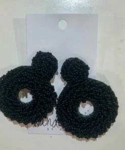 Wanderlust By Abby Black Beaded Earrings