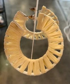 Wanderlust By Abby White Hoop With Straw Detail NEW