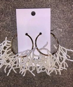 Wanderlust By Abby Gold Hoop With Cream Beads NEW