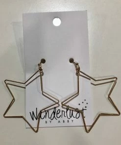 Wanderlust By Abby Gold Star Dangle Earrings NEW