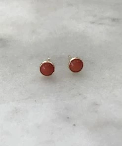 Mimosa Handcrafted Mimosa Coral Studs
