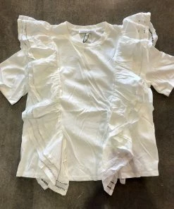 Wanderlust By Abby Lace Trim Detail Ruffle Shirt