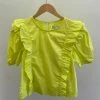 Wanderlust By Abby Ruffle Detail Short Puff Sleeve Top NEW