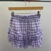 Wanderlust By Abby Lilac Gingham Print Shorts NEW