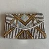 Wanderlust By Abby White & Gold Beaded Purse NEW 1 Wanderlust By Abby White & Gold Beaded Purse NEW