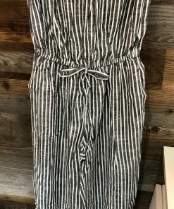 Wanderlust By Abby NEW Strapless Striped Jumpsuit