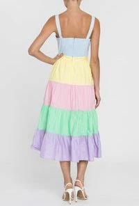 Wanderlust By Abby Pastel Colorblock Dress NEW