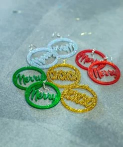 Wanderlust By Abby Glitter Holiday Earrings NEW