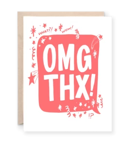 Lion Heart Prints NEW Omg Thx Greeting Card