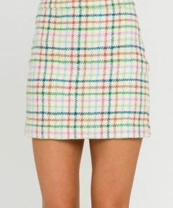 Wanderlust By Abby Checkered Mini Skirt NEW