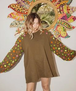 Queen Of Sparkles QOS Olive Rhinestone Dress