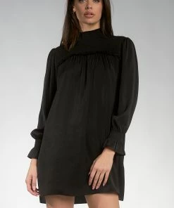 Wanderlust By Abby Mock Neck Long Sleeve Dress CLOTHING