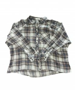 Wanderlust By Abby Taupe Navy Flannel NEW