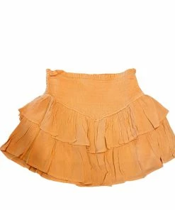 Wanderlust By Abby Coral Smocked Skirt NEW