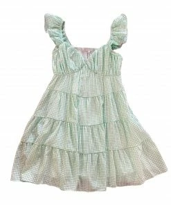 Wanderlust By Abby NEW Gingham Printed Tiered Mini Dress