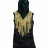 Queen Of Sparkles NEW QOS Black Bead Fringe Hoodie Dress