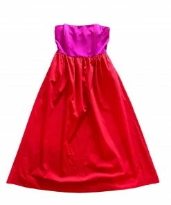 Wanderlust By Abby NEW Red And Pink Strapless Midi Dress