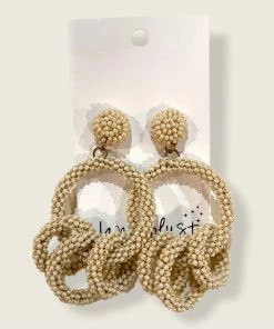 Wanderlust By Abby Cream Beaded Earrings