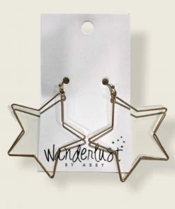 Wanderlust By Abby Gold Star Dangle Earrings NEW