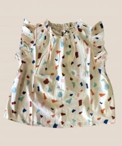 Wanderlust By Abby Flutter Sleeve Printed Top